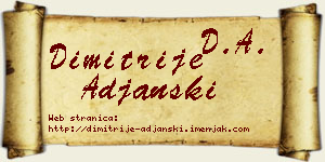 Dimitrije Ađanski vizit kartica